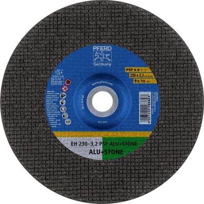 'PFERD Germany grinding disc, type PSF ALU+Stone, diameter 230 mm. Suitable for aluminum and stone processing.'
