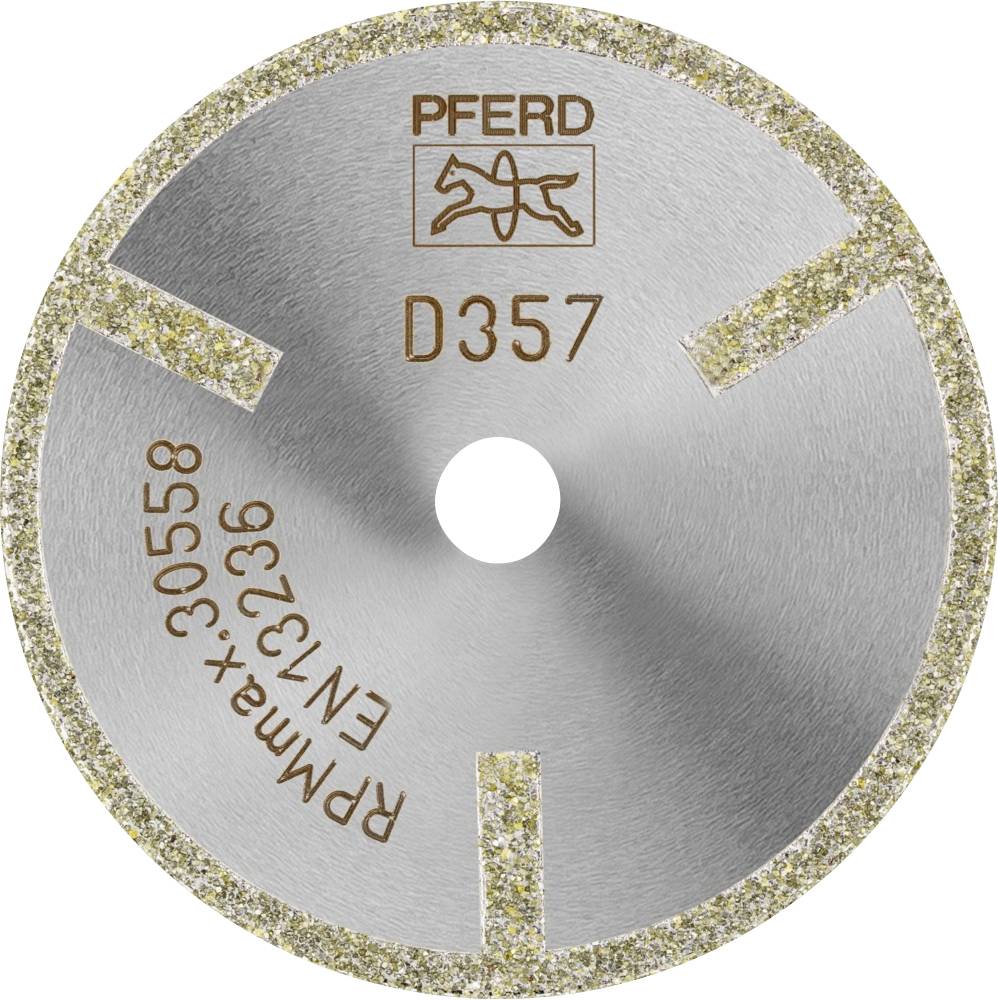 Rond diamant-cirkelzaagblad met gouden rand en de opdruk 'Pferd D357'. Geschikt voor het zagen van harde materialen.