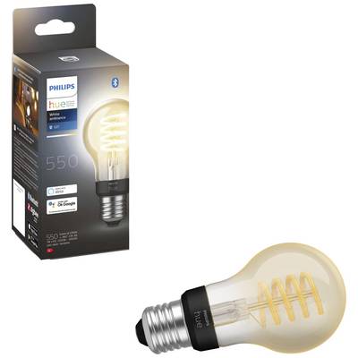 Gloeilampverpakking en gloeilamp van Philips Hue met Bluetooth-ondersteuning. Compatibel met Google en Amazon assistentiesystemen.