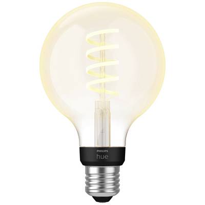 Gloeilamp met spiraalvormige gloeidraad en E27-fitting, geeft warm wit licht. Merk en model niet herkenbaar.