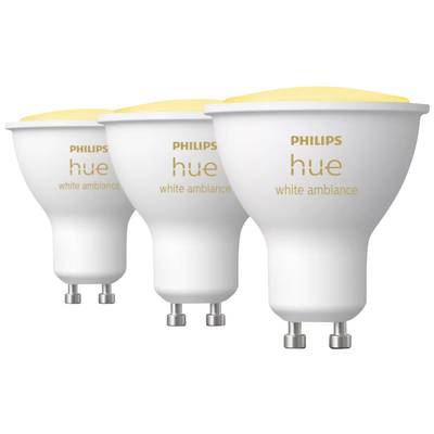 Philips Lighting Hue LED-lamp 871951434280400 Energielabel: G (A - G) Hue White Ambiance GU10 Dreierpack 3x350lm GU10 12