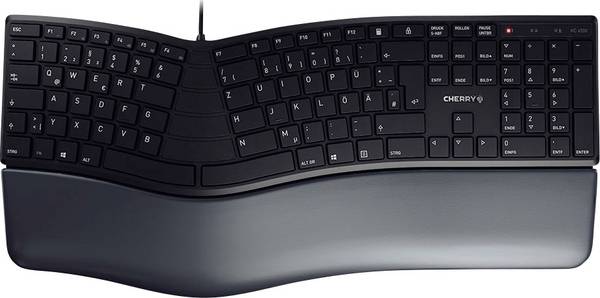 CHERRY KC 4500 Toetsenbord Kabelgebonden QWERTZ, Duits Zwart
