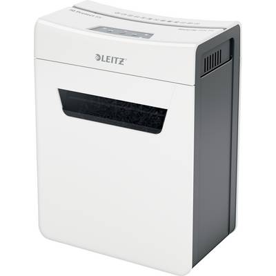 Een witte papierversnipperaar van het merk Leitz, geschikt voor het veilig vernietigen van documenten op kantoor.
