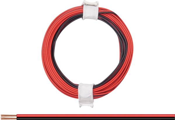 Donau Elektronik 114-01 Draad 2 x 0.08 mm² Rood/zwart 5 m