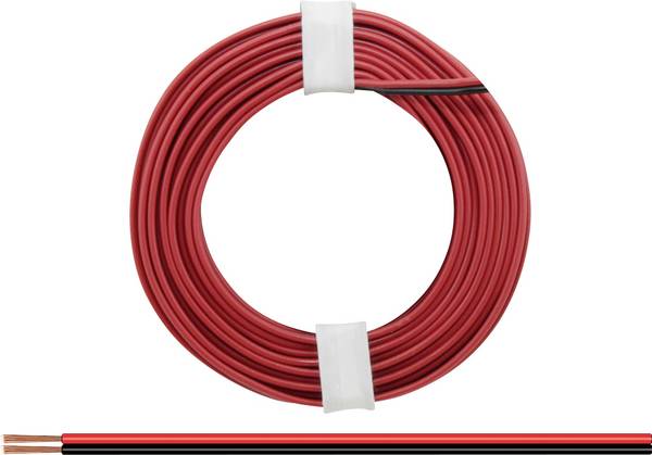 Donau Elektronik 225-01 Draad 2 x 0.25 mm² Rood/zwart 5 m