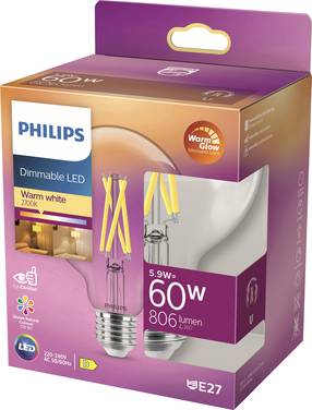 Philips LED 871951432395700 LED-lamp Energielabel D (A - G) E27 Globe 6 W = 60 W Warmwit (Ø x h) 95 mm x 137 mm Dimbaar (dim to warm) 1 stuk(s)