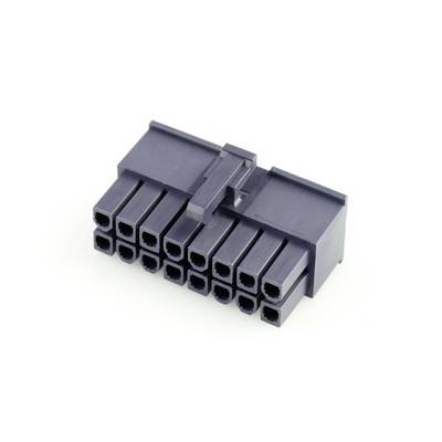 Een zwarte 12-polige elektrische stekker, vaak gebruikt voor de stroomvoorziening van pc-componenten.