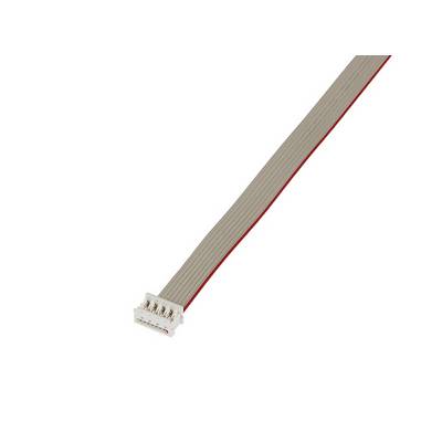 Plat, grijs kabel met een witte stekker aan het uiteinde, tegen een witte achtergrond. Essentieel voor elektronische verbindingselementen.