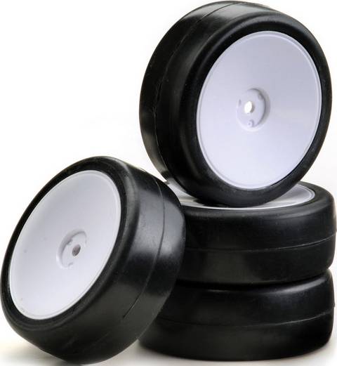 Absima 1:10 Toerwagen Complete wielen Slick Schijf Wit 4 stuk(s)