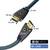 HDMI-kabel met afmetingen: 11 mm breedte, 20 mm lengte, 13 mm hoogte aan het ene uiteinde en 9 mm breedte, 35 mm lengte aan het andere uiteinde. Ondersteunt 8K 60 Hz en 4K UHD 120 Hz.