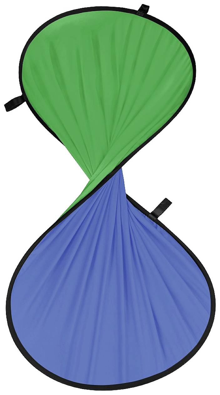 Groen-blauwe, tweezijdige fotografie-achtergrond met ovale vorm en zwarte rand, bruikbaar voor verschillende fotografische effecten.