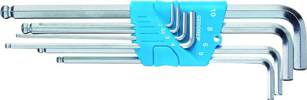 Gedore SB H 42 KEL-88 Zeskant Haakse schroevendraaierset 2 mm, 2.5 mm, 3 mm, 4 mm, 5 mm, 6 mm, 8 mm, 10 mm