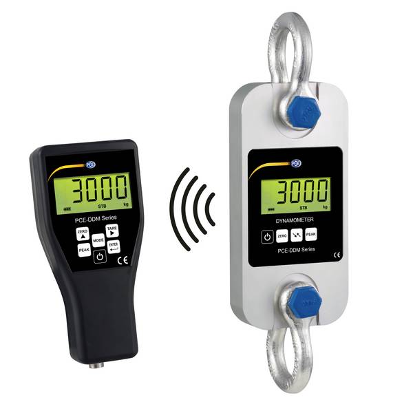 PCE Instruments PCE-DDM 3 PCE-DDM 3 Kraanweegschaal  Weegbereik (max.) 3000 kg  werkt op batterijen Metaal