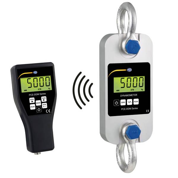 PCE Instruments PCE-DDM 5 PCE-DDM 5 Kraanweegschaal  Weegbereik (max.) 5000 kg  werkt op batterijen Metaal