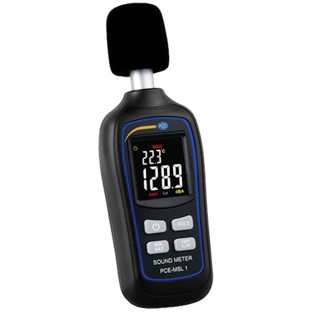 Geluidsmeter PCE-MSL 1 - 0,1 dB resolutie - meetbereik 35...135 dB - temperatuurmeting - pocketsize