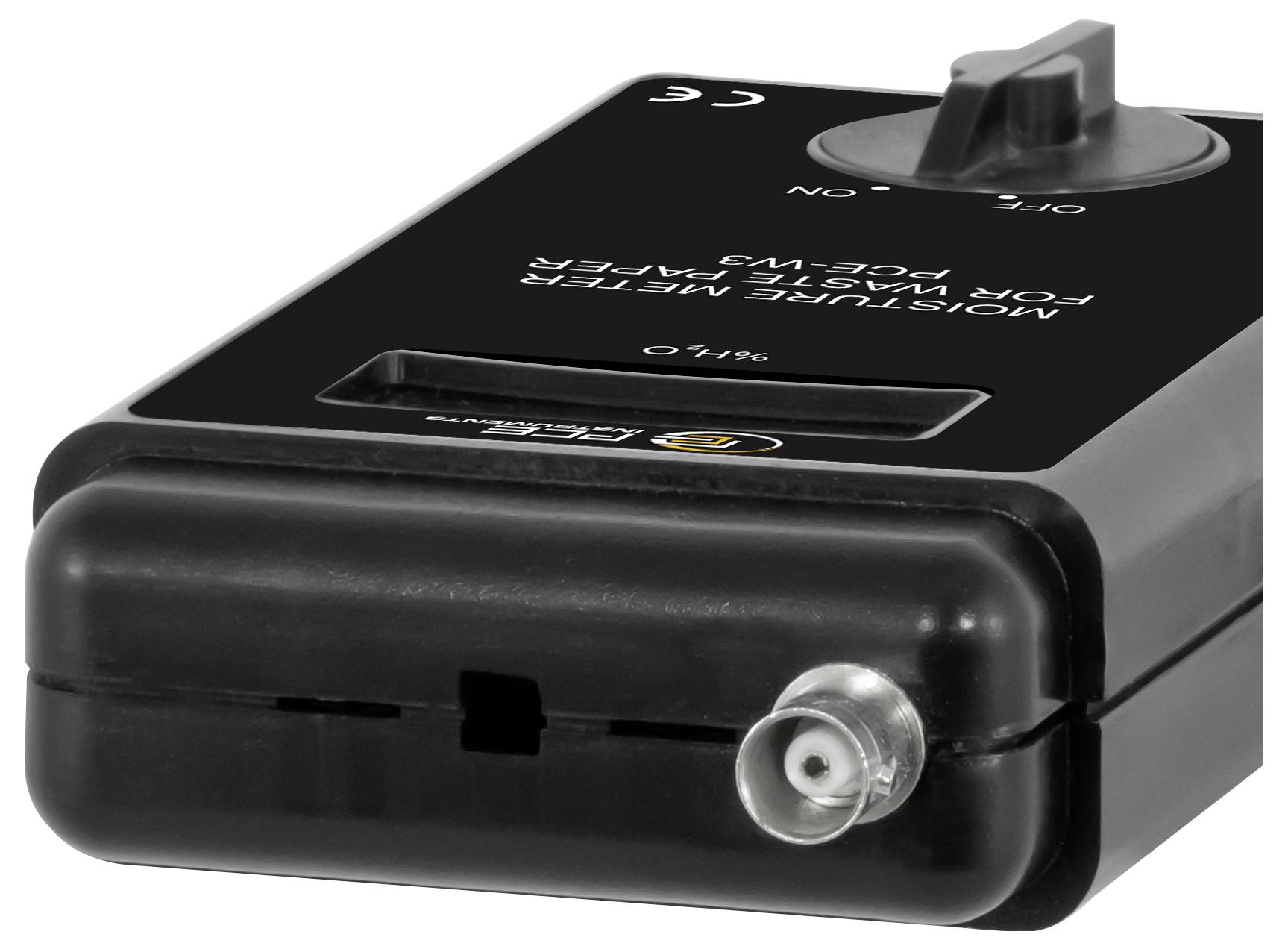 Zwarte elektronische controlebus met aan/uit-schakelaar en frontale aansluiting, gelabeld 'MOT-SURFACE' en 'ON/OFF'