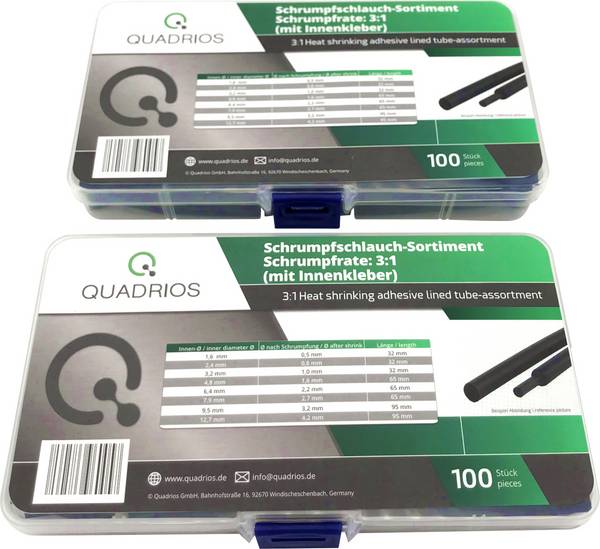 Quadrios 2107CA135 Krimpkous assortiment Zwart Krimpverhouding:3:1 200 stuk(s)