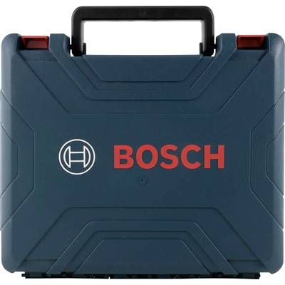 Een blauwe gereedschapskoffer met het Bosch-logo in rode letters.