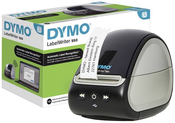DYMO Labelwriter 550 Labelprinter  Thermisch 300 x 300 dpi Etikettenbreedte (max.): 61 mm USB