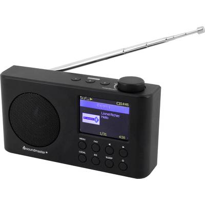 soundmaster IR6500SW Internetradio Internet, DAB+, VHF (FM) Bluetooth, USB, WiFi, Internetradio Oplaadbaar Zwart