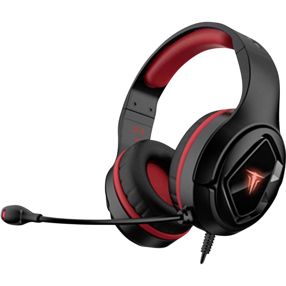 Berserker Gaming ULL Over Ear headset Kabel Gamen 7.1 Surround Zwart, Rood Volumeregeling