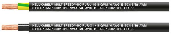 HELU 25892-500 Geleiderkettingkabel MULTISPEED 600 1 x 35 mm² Groen-geel 500 m