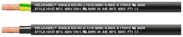 HELU 69610-500 Geleiderkettingkabel SGL.602-RC 1 x 50 mm² Zwart 500 m
