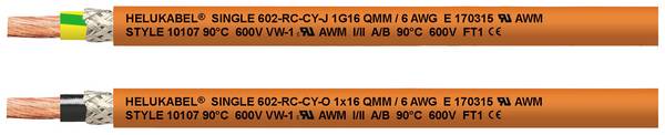 HELU 69638 Geleiderkettingkabel Single 602-RC-CY-O 1 x 35 mm² Oranje 100 m