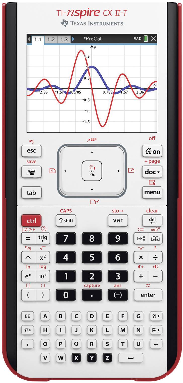 Texas Instruments NSPCXIIT Grafische rekenmachine Zwart werkt op een accu