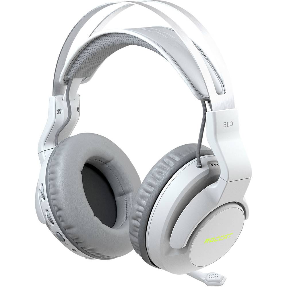 Roccat ELO Over Ear headset Gamen Bluetooth 7.1 Surround Wit Noise Cancelling Volumeregeling, Microfoon uitschakelbaar (mute)