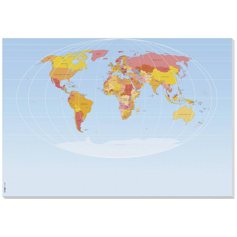 Sigel bureauonderlegger papier - wereldkaart - 59,5 x 41 cm - ongedateerd - SI-HO560