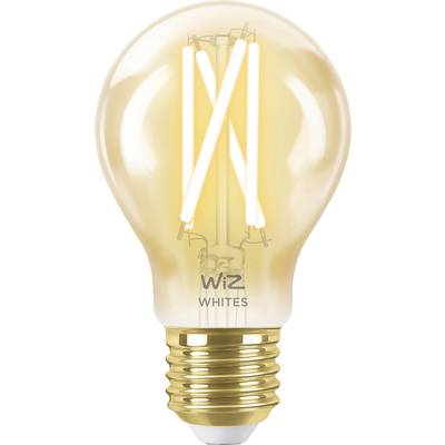 Gloeilamp met zichtbare LED-gloeidraad en de tekst 'WiZ Whites' op de voet.