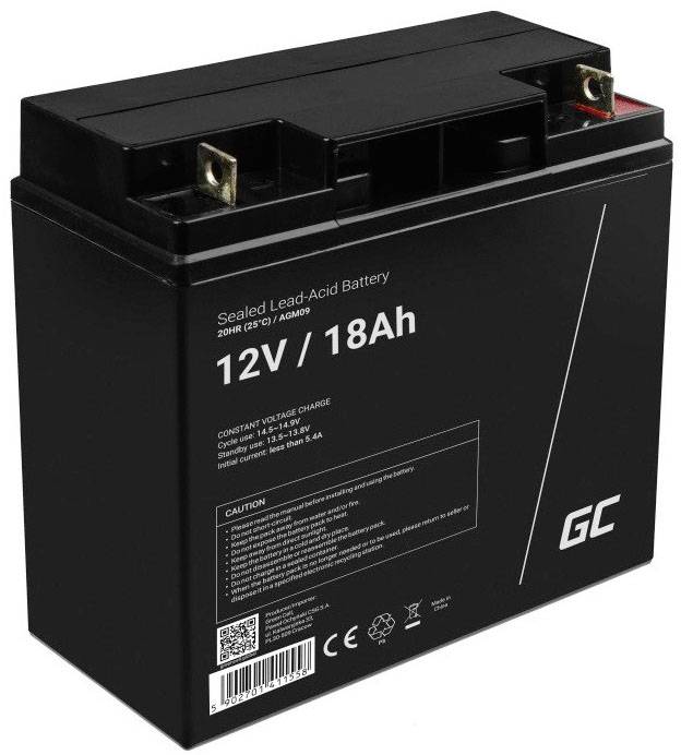Green Cell Green Cell - USV-Akku - 1 x Batterie - Sealed Lead Acid (SLA) Loodaccu 12 V 18 Ah Loodgel (b x h x d) 181 x 1