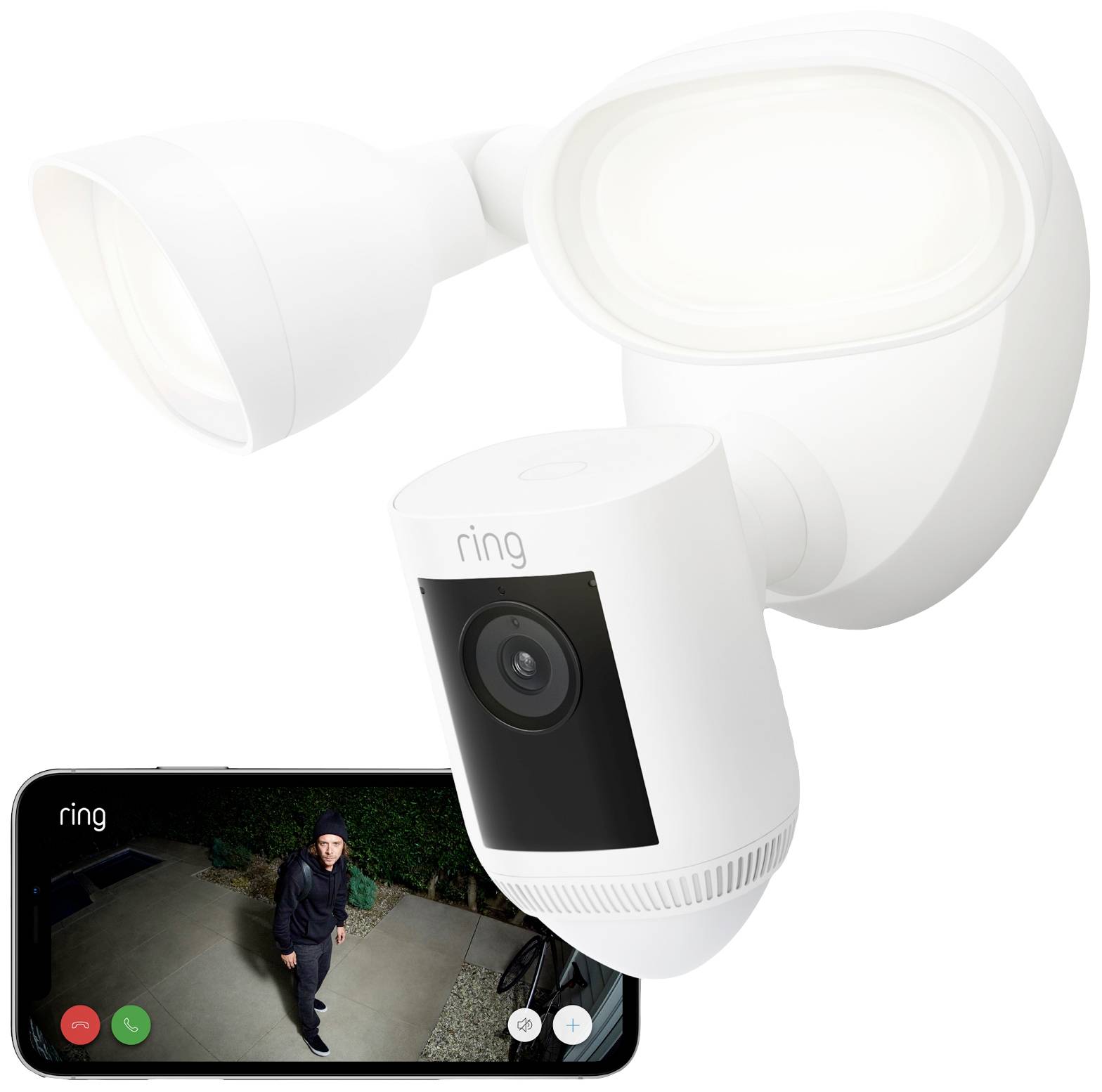 WiFi IP-Compactcamera 1920 x 1080 Pixel ring Floodlight Cam Wired Pro White 8SF1E1-WEU0 Buiten-4