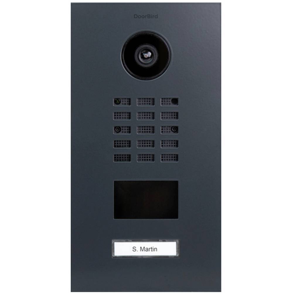 DoorBird D2101V Buitenunit voor Video-deurintercom via WiFi LAN RVS, RAL 7016 (zijdemat)