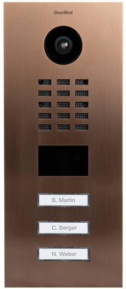 DoorBird D2103V Buitenunit voor Video-deurintercom via WiFi LAN RVS V2A (geborsteld), Bronslook