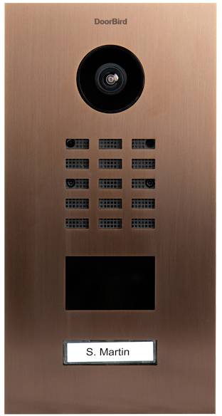 DoorBird D2101V Buitenunit voor Video-deurintercom via WiFi LAN RVS V2A (geborsteld), Bronslook