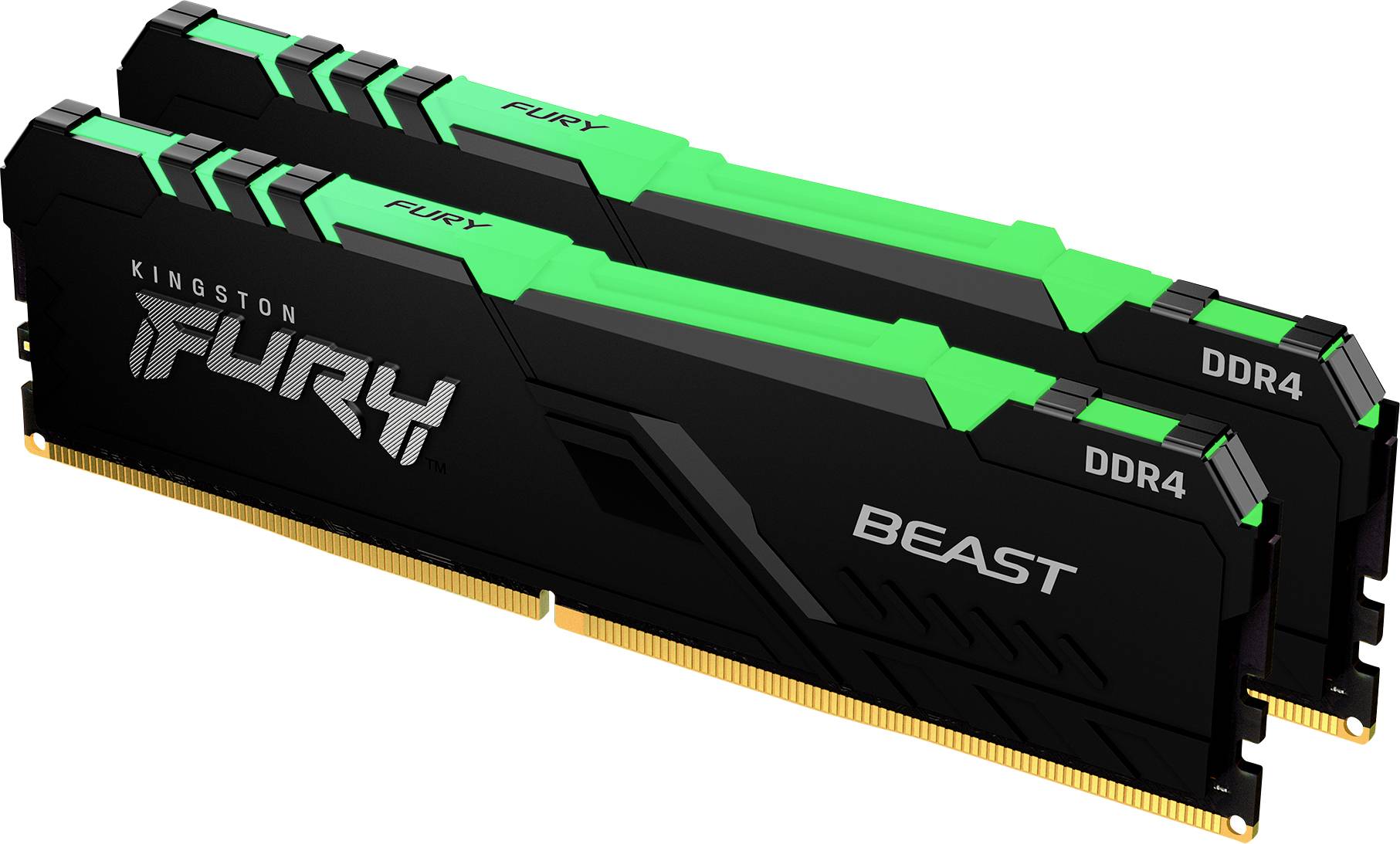 Kingston FURY Beast RGB Werkgeheugenset voor PC DDR4 32 GB 2 x 16 GB 3200 MHz 288-pins DIMM CL16 KF432C16BB1AK2/32