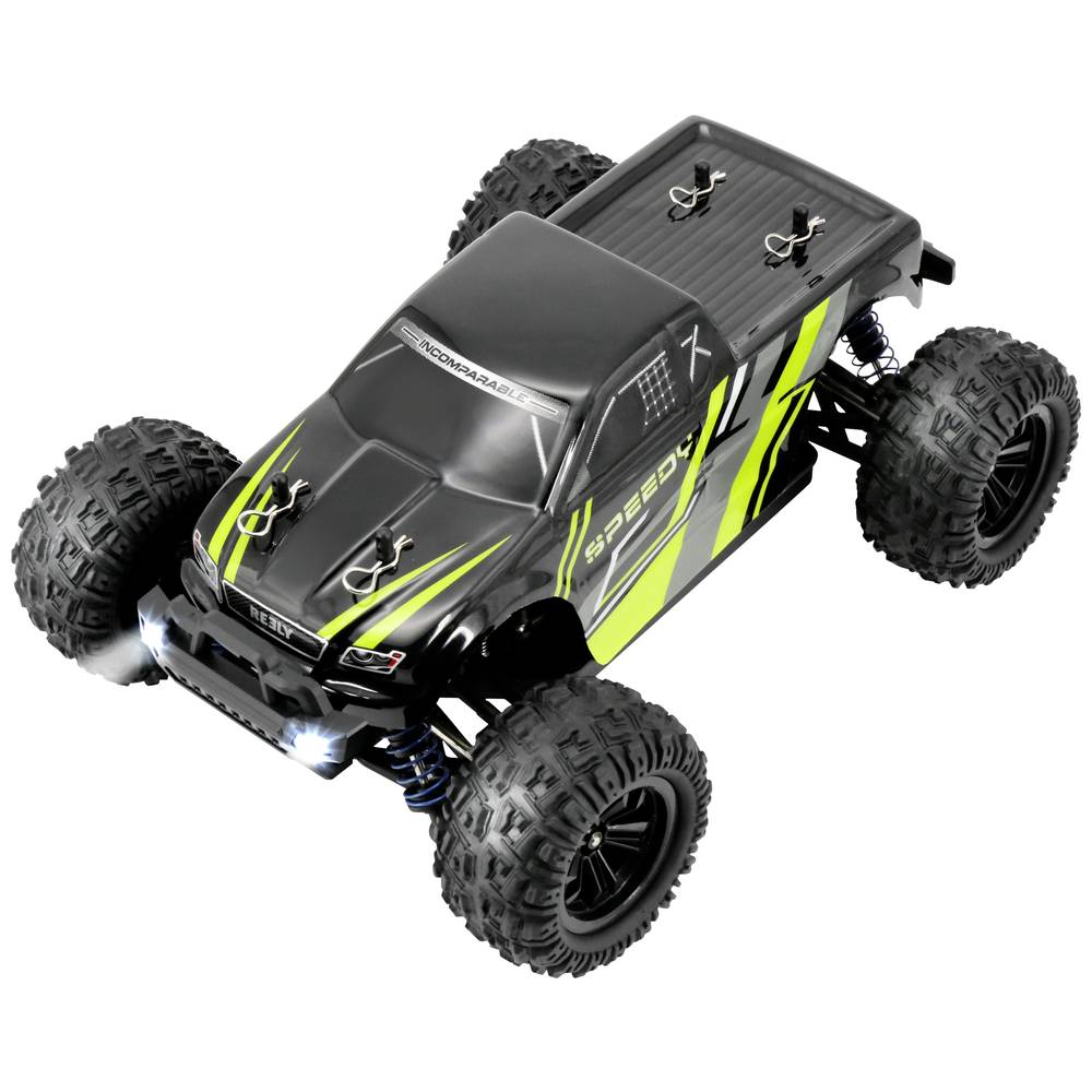 Reely Speedy Zwart/groen Brushed 1:18 RC auto Elektro Monstertruck 4WD RTR 2,4 GHz Incl. accu, oplader en batterijen vo