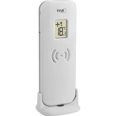 Een draadloze temperatuursensor van TFA geeft 18,3°C aan.