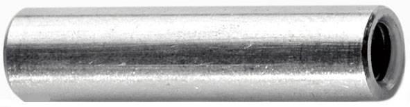Cilindrische metalen buis, glad en zilverkleurig, horizontaal geplaatst.