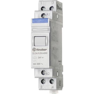 'Finder' Relaismodule, 24V, 20A, DIN-railmontage, voor elektrische schakelkasten.