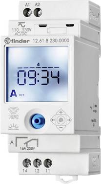 Finder 12.61.0.024.0000 Schakelklok   Weekprogramma, Dagprogramma   IP20 Vakantieprogramma, Impulsfunctie