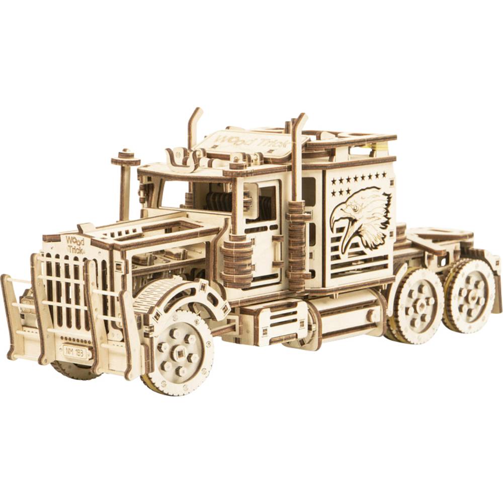 Wood Trick – Modelbouw 3D houten puzzel – ‘Big Rig Truck’ (WDTK007) – 485 stuks - Geen lijm noch verf nodig!