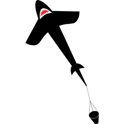 Ecoline  Vlieger Shark Kite 5' Spanwijdte 1500 mm 