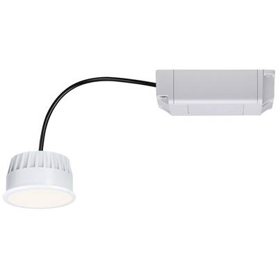 Een wandgemonteerde LED-lamp met een flexibele arm en een rechthoekige aansluitdoos. Hij straalt een warm wit licht uit.