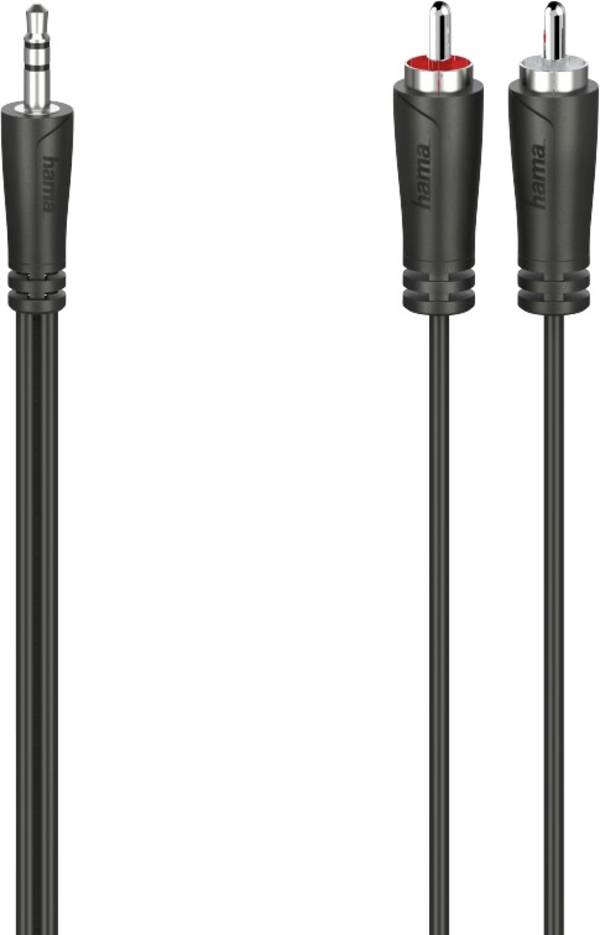 Hama 00200720 Jackplug / Cinch Audio Aansluitkabel [1x Jackplug male 3,5 mm - 2x Cinch-stekker] 1.5 m Zwart