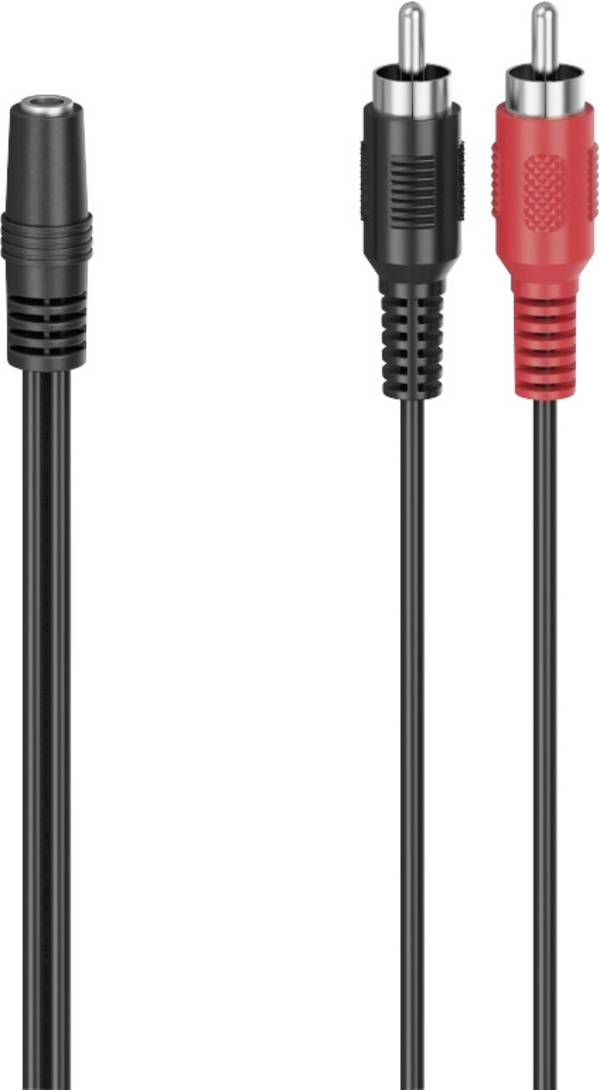 Hama 00205186  Cinch / Jackplug Audio Adapter [1x Jackplug female 3,5 mm - 2x Cinch-stekker] Zwart
