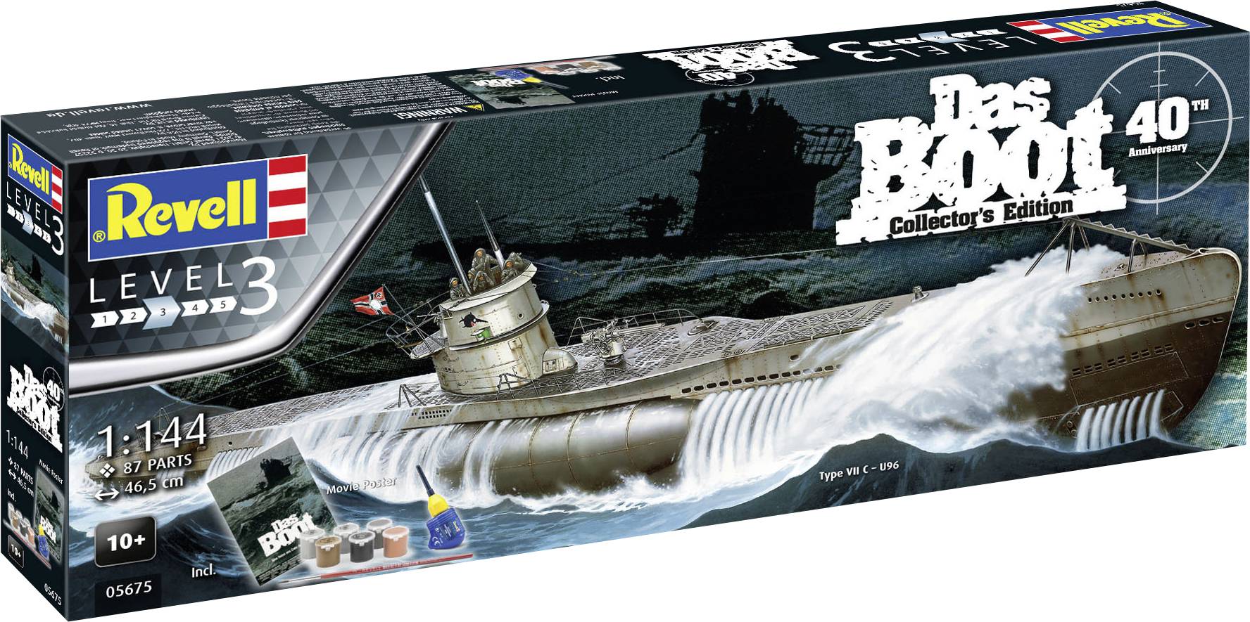 'Revell modelbouwpakket: Onderzeeboot in schaal 1:144, Moeilijkheidsgraad 3, 'Das Boot' Verzamelaarseditie, geschikt voor modelbouwers vanaf 10 jaar.'