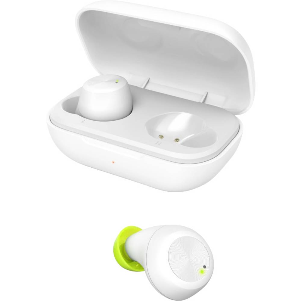 Hama Spirit Chop In Ear oordopjes Bluetooth Wit Headset, Touchbesturing, Waterafstotend
